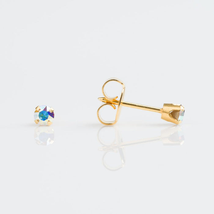 14CT GOLD TIFF. 3MM AB CRYSTAL - SPARKLN