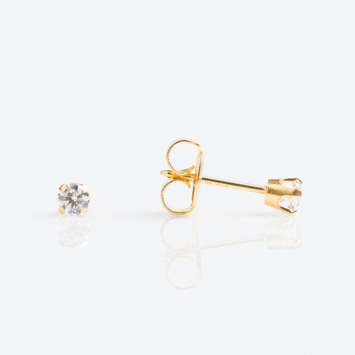 14CT GOLD TIFF. 3MM CUBIC ZIRCONIA - SPARKLN