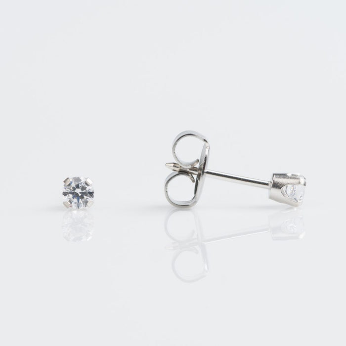 18CT WHITE GOLD TIFF. 3MM CUBIC ZIRCONIA