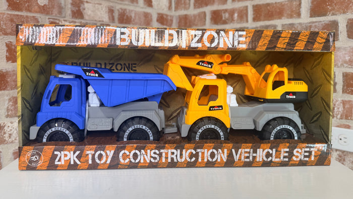 2 PK JUMBO CONSTRUCTION THEME TRUCK SET