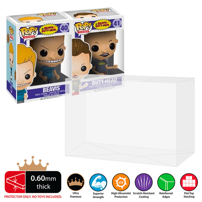 beavis butthead 2 pops side by side best funko pop protectors thick strong uv scratch flat top stack vinyl display geek plastic shield vaulted eco armor fits collect protect display case kollector protector