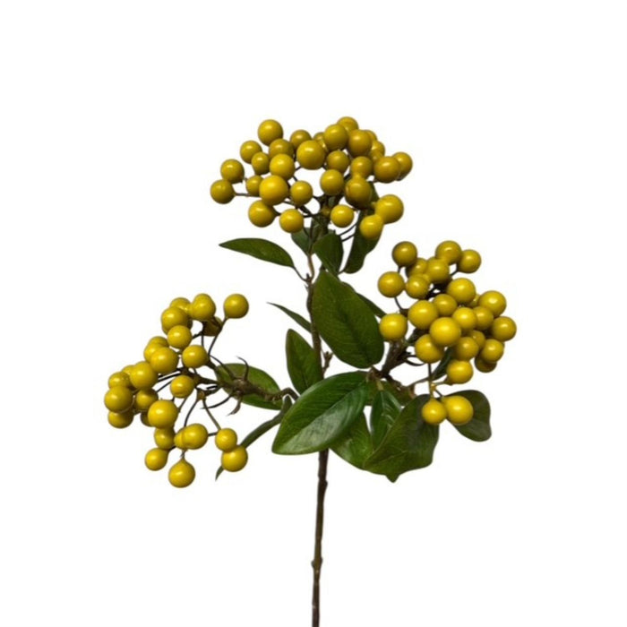 24" Faux Botanical Cluster Berry Stem - Green
