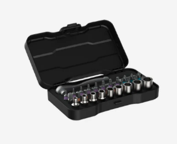 24-in-1 ratchet screwdriver set with handle from Mead's Supply & Equipment Outfitters, showing various screwdriver bits and ergonomic handle.