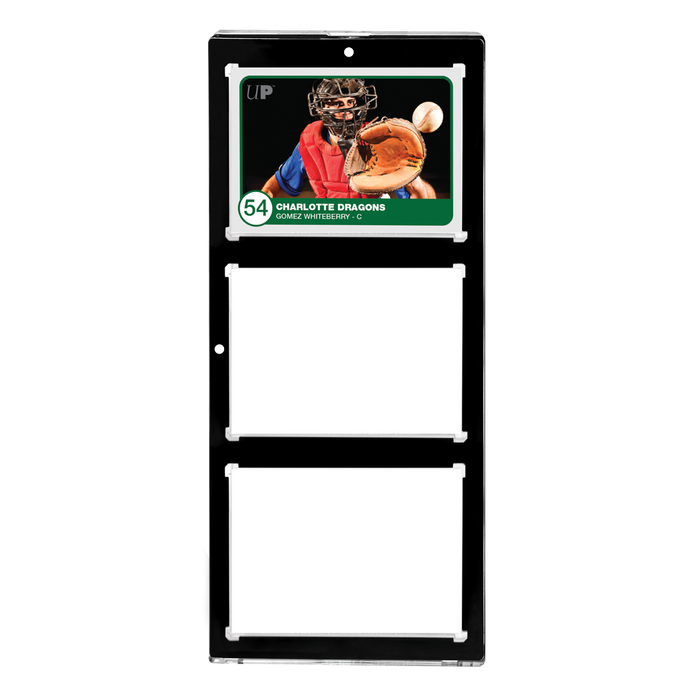 3-Card Wall Mount Display Case for 35pt Trading Cards (UV ONE-TOUCH Magnetic Holder)