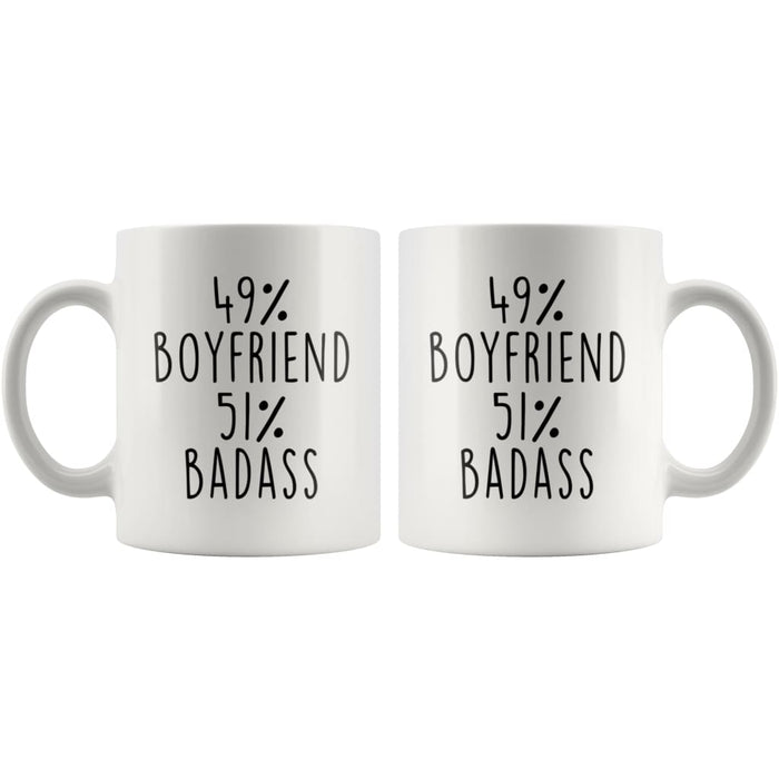 49% Boyfriend 51% Badass Coffee Mug | Gift for Boyfriend | Boyfriend Gifts $14.99 | Drinkware