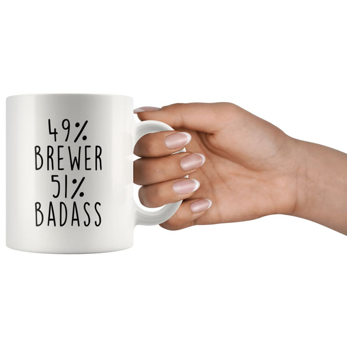49% Brewer 51% Badass Coffee Mug | Gift for Brewer | Brewer Gifts $14.99 | Drinkware