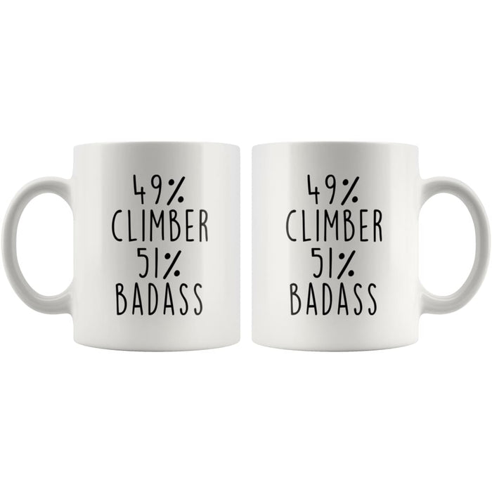 49% Climber 51% Badass Coffee Mug | Gift for Rock Climber $14.99 | Drinkware