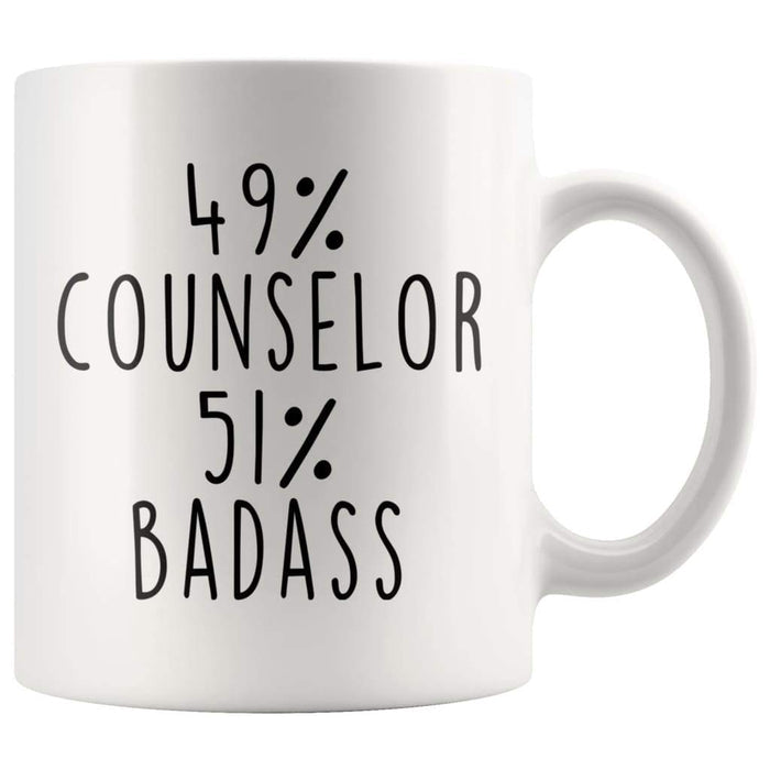 49% Counselor 51% Badass Coffee Mug | Counselor Gift $14.99 | Counselor Coffee Mug Drinkware