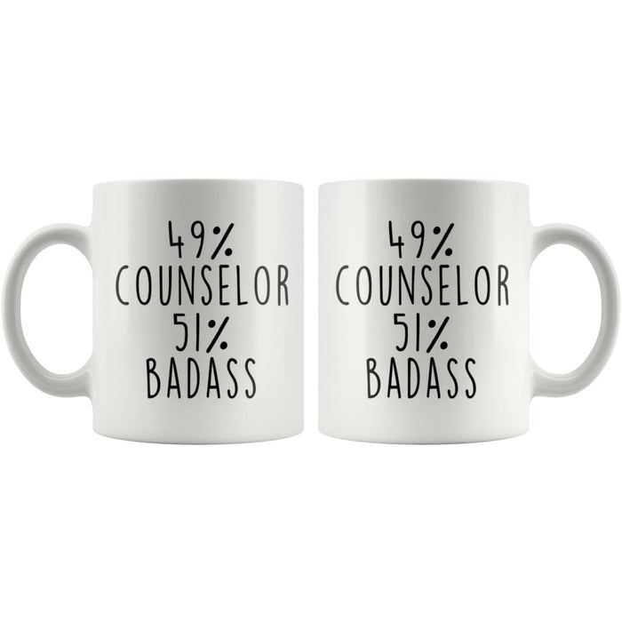 49% Counselor 51% Badass Coffee Mug | Counselor Gift $14.99 | Drinkware