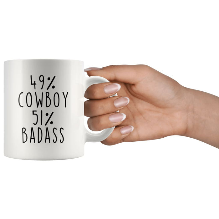 49% Cowboy 51% Badass Coffee Mug | Gift for Cowboy | Cowboy Gifts $14.99 | Drinkware
