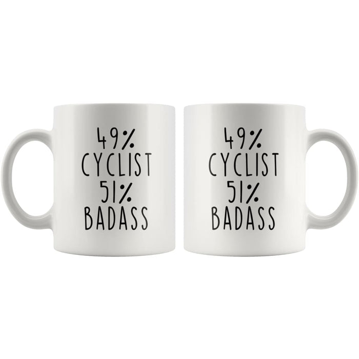 49% Cyclist 51% Badass Coffee Mug | Gift for Cyclist $14.99 | Drinkware