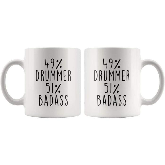 49% Drummer 51% Badass Coffee Mug | Gift for Drummer | Drummer Gifts $14.99 | Drinkware