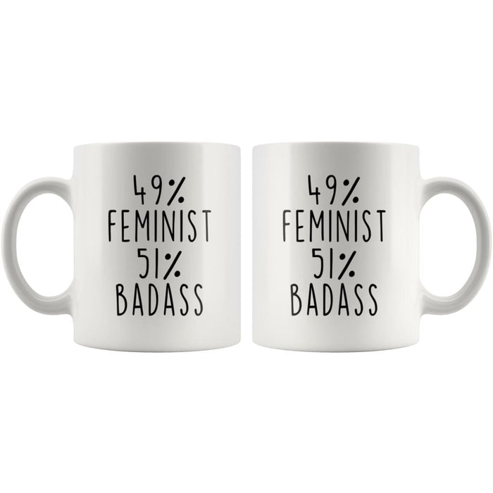 49% Feminist 51% Badass Coffee Mug | Gift for Feminist | Feminism Gifts $14.99 | Drinkware