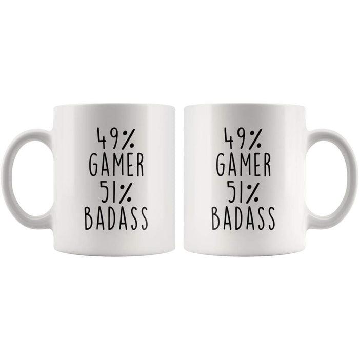 49% Gamer 51% Badass Coffee Mug | Gift for Gamer | Gamer Gifts $14.99 | Drinkware
