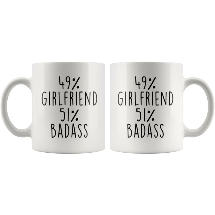 49% Girlfriend 51% Badass Coffee Mug | Gift for Girlfriend | Girlfriend Gifts $14.99 | Drinkware
