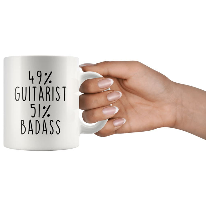 49% Guitarist 51% Badass Coffee Mug | Guitarist Gifts | Gift for Guitarist $14.99 | Drinkware