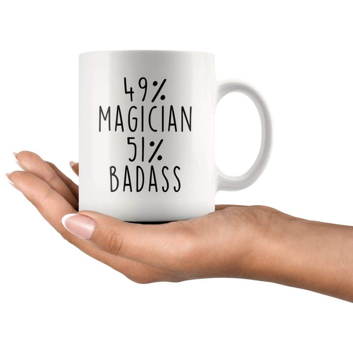 49% Magician 51% Badass Coffee Mug | Gift for Magician | Magician Gifts $14.99 | Drinkware