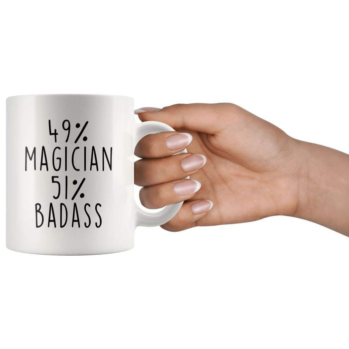 49% Magician 51% Badass Coffee Mug | Gift for Magician | Magician Gifts $14.99 | Drinkware