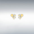9CT 2-COLOUR GOLD 6MM X 5MM DRAGONFLY STUD EARRINGS