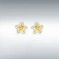 9CT 2-COLOUR GOLD 7MM X 7MM STARFISH STUD EARRINGS