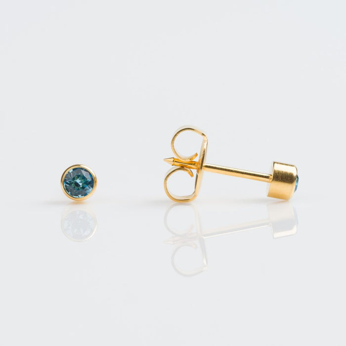 9CT GOLD BEZEL 3MM MARCH AQUAMARINE - SPARKLN