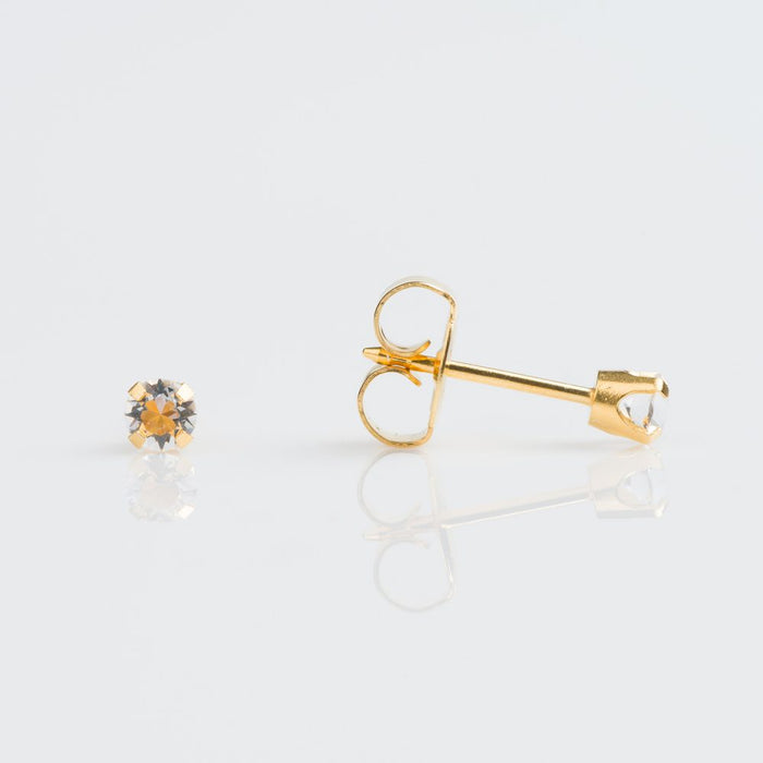 9CT GOLD TIFF. 3MM APRIL CRYSTAL - SPARKLN