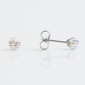 9CT WHITE GOLD 4.5MM FIREBALL AB CRYSTAL - SPARKLN
