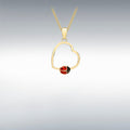 Gold heart lady bird necklace