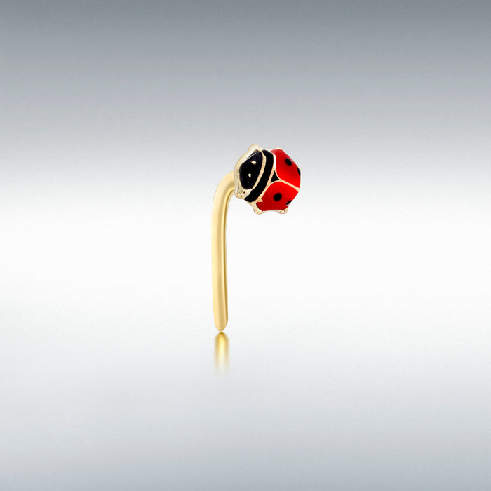 Gold ladybug nose stud