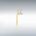 Gold solitaire cz nose stud
