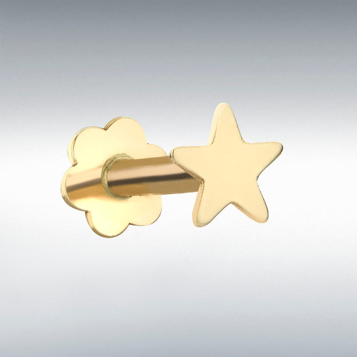 Gold star labret stud