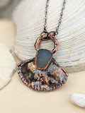 'Beachcombing' - Crab Shell and Druzy Copper Electroformed Necklace - Minxes' Trinkets