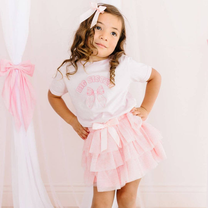 Big Sister Bow Short Sleeve T-Shirt - Kids Clothing - Family