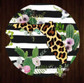 Black and White Stripe Cheetah Florida Set of 2 Car Coasters - Car Coasters