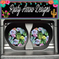 Black Pastel Full Cactus Set of 2 Car Coasters - Car Coasters
