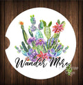 Cactus Wander More Set of 2 Car Coasters - Car Coasters