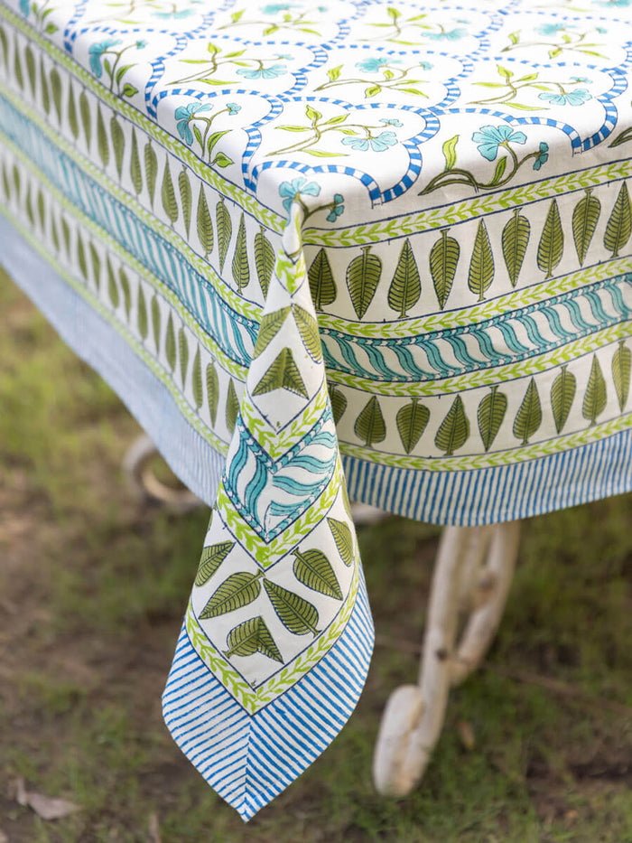 Chameli Block Printed Cotton Table Cover - Pinklay