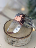 Copper Electroformed Clear Quartz Icicle Point Necklace 1 - Minxes' Trinkets