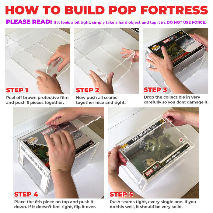 4.5mm thick Pop Fortress Custom Acrylic Hard Case for Video Game Grail Box Exclusive to Display Geek & The Protector Guide App