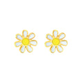 Daisy hypoallergenic flat back earrings for children in gold-tone 316L surgical stainless steel