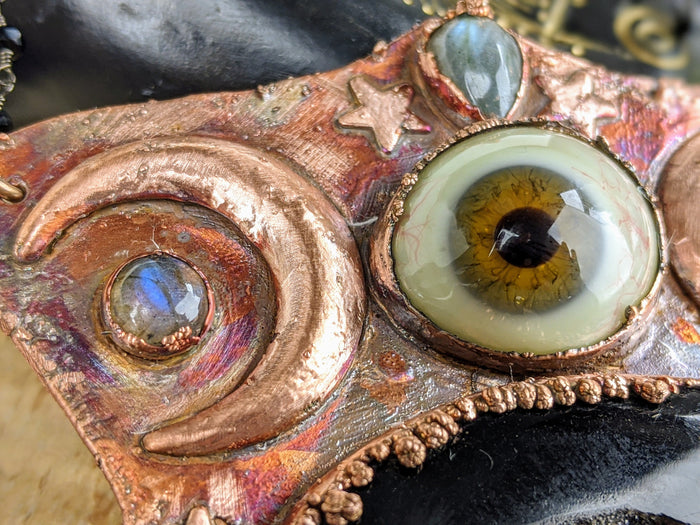 'Darkness Mutters' Copper Electroformed Halloween Statement Necklace - Minxes' Trinkets