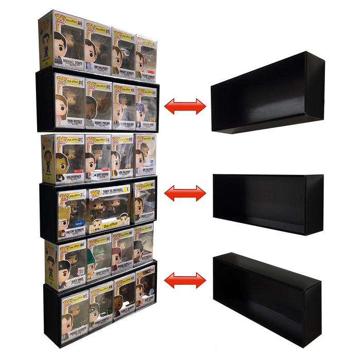 (DISCONTINUED) YOU TOOZ - 3 Single Row Display Cases for Youtooz, Wall Mountable & Stackable Designer Toy Shelf (Cardboard)