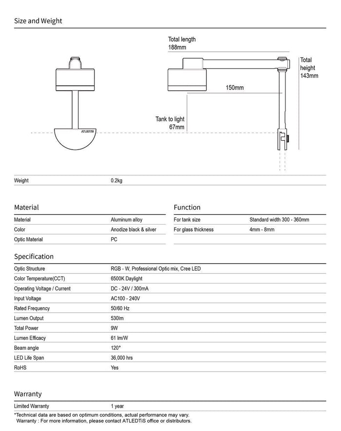 E6+ Aluminum Pendant LED Light - ATLEDTiS