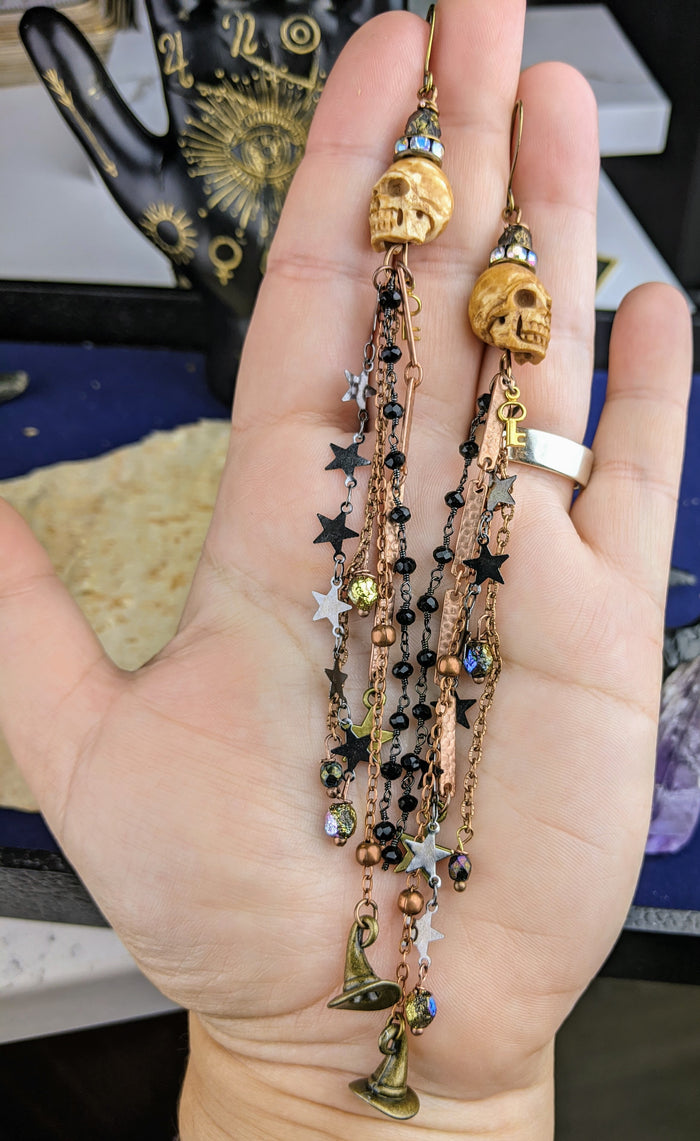 'Fly By Night' Witchy Shoulder Duster Earrings - Minxes' Trinkets