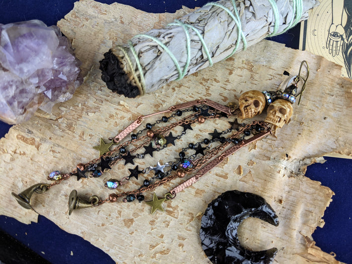 'Fly By Night' Witchy Shoulder Duster Earrings - Minxes' Trinkets