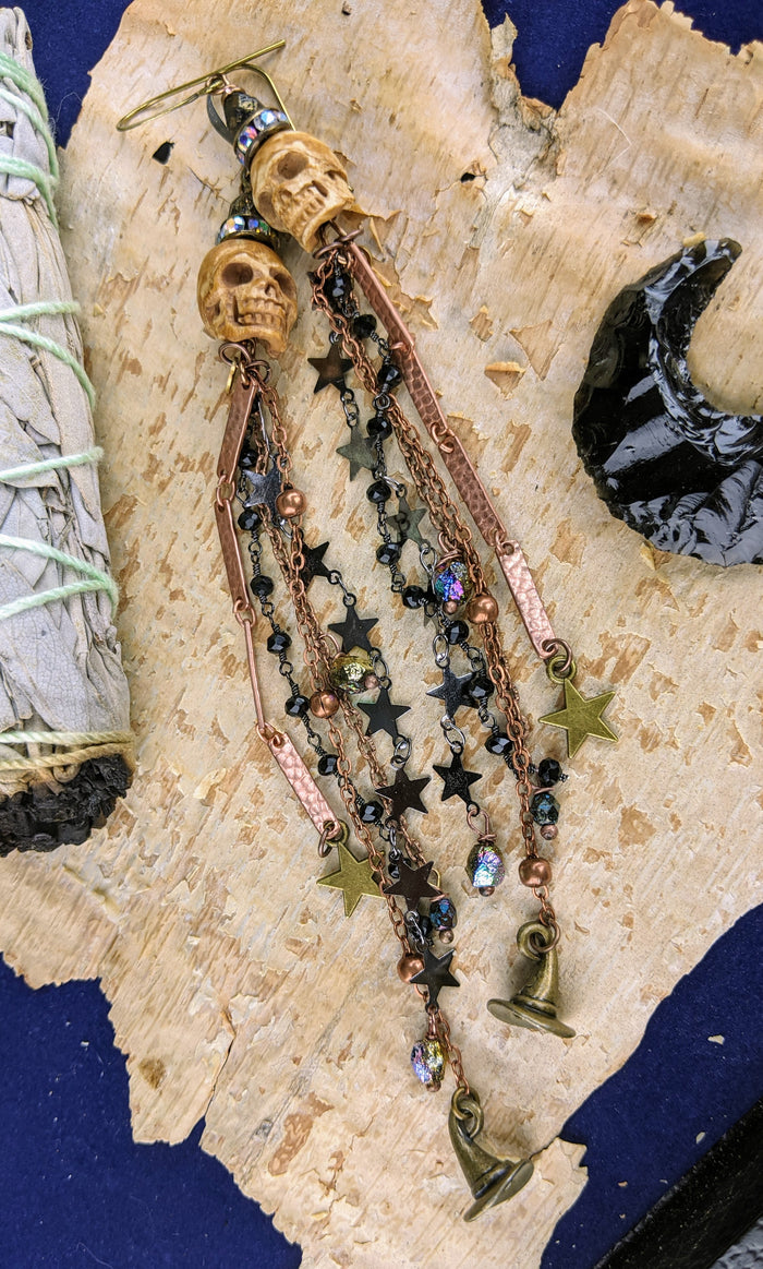 'Fly By Night' Witchy Shoulder Duster Earrings - Minxes' Trinkets