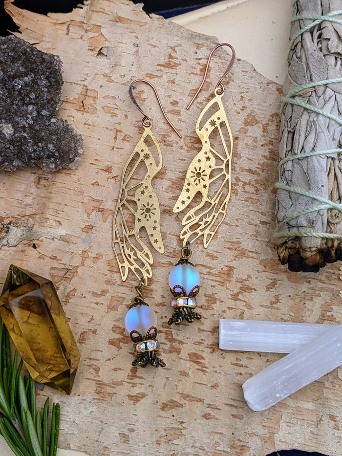Fortune Teller Crystal Ball Earrings - Murky Mystic - Minxes' Trinkets