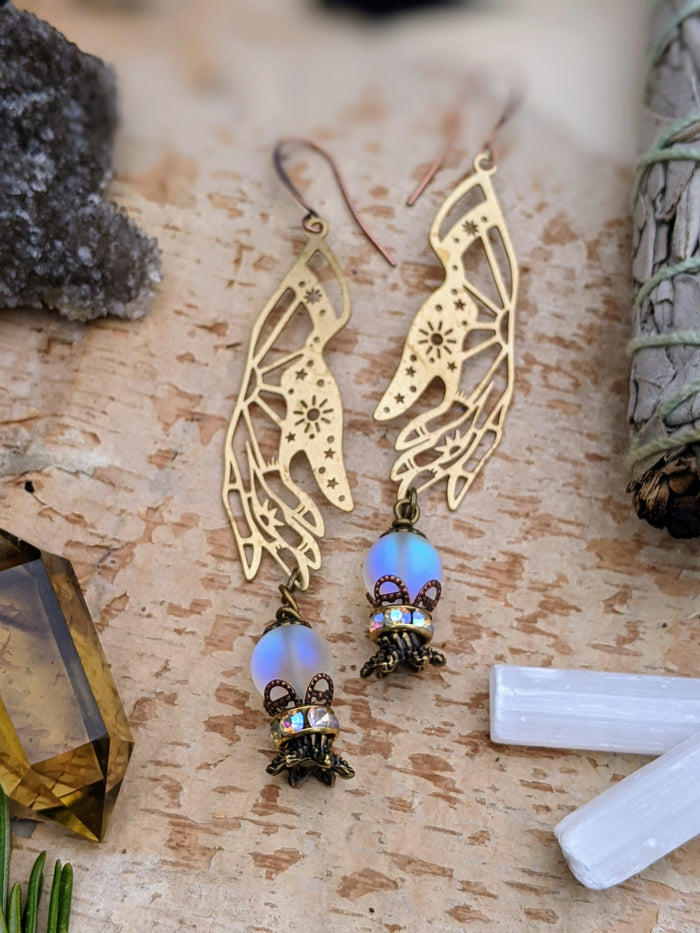 Fortune Teller Crystal Ball Earrings - Murky Mystic - Minxes' Trinkets
