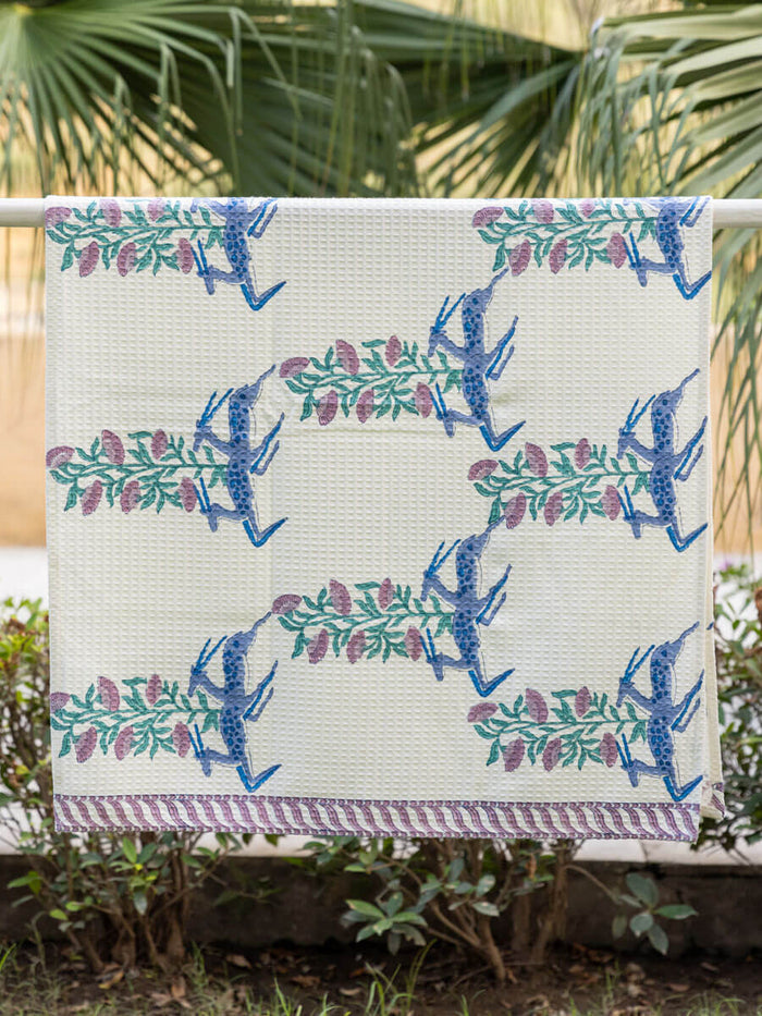 Harini Block Printed Cotton Bath Towel - Pinklay