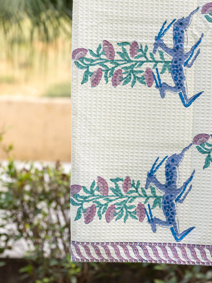 Harini Block Printed Cotton Bath Towel - Pinklay